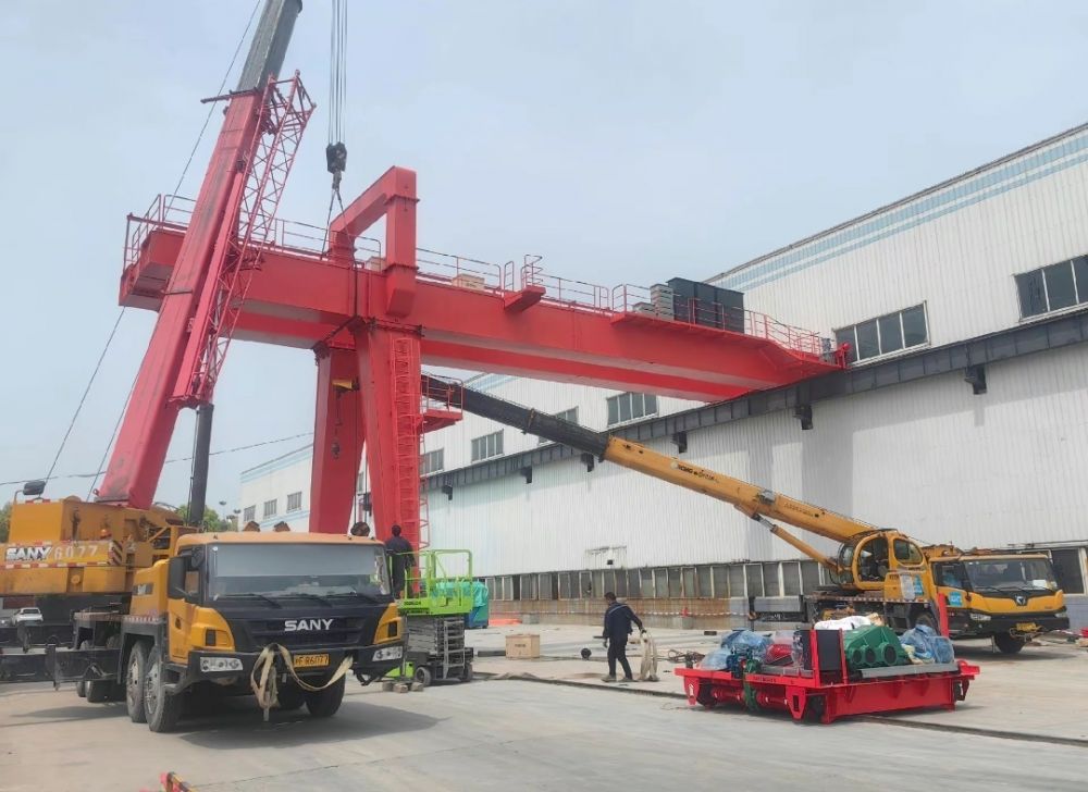 半腿龍門吊、電動單支腿雙梁門式起重機