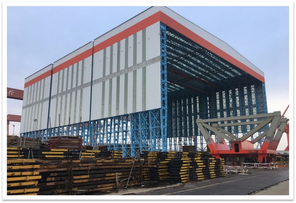 江南造船廠3套76米移動風雨棚